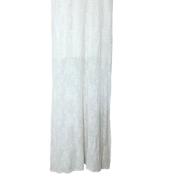 Love Ady Women’s Embroidered Cotton Halter Maxi Dress Ivory Size S/M - Picture 5 of 8